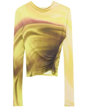 Luminary Print Long Sleeve Ruched Shane Top