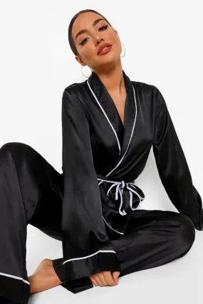 Matching Maid Of Honor Embroidered Satin Robe