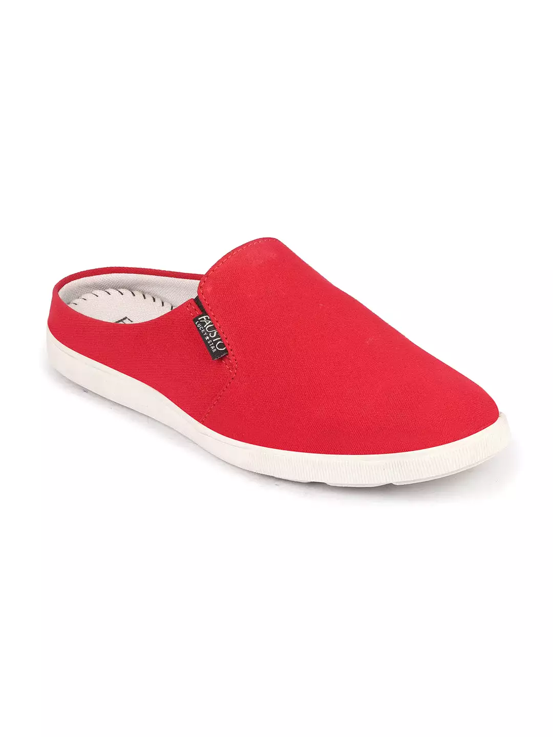 Men Red Casual Canvas Slip-On Shoes