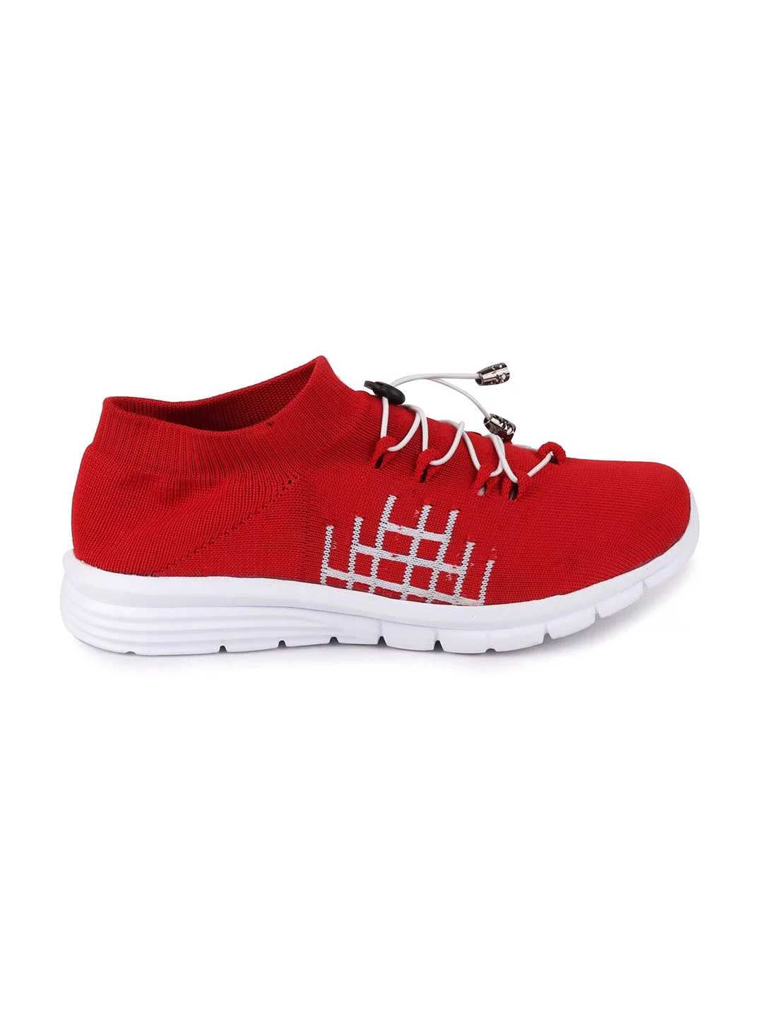 Men Red Sports Lace-Up Walking Shoes