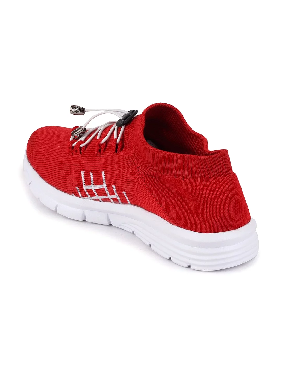 Men Red Sports Lace-Up Walking Shoes