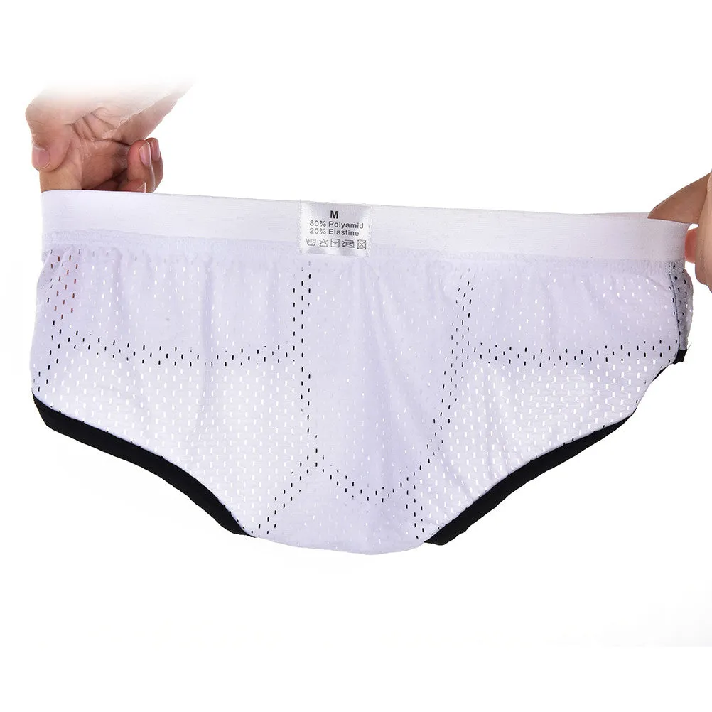 Men's Acrylic Mesh Low-Rise Briefs U Convex Bulge Pouch Underwear Underpants SM6