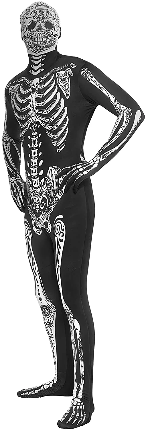 Morphsuits Men's Day of the Dead Adult Costume, DOD XXL