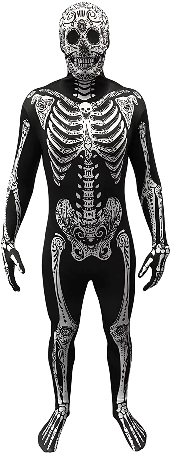 Morphsuits Men's Day of the Dead Adult Costume, DOD XXL