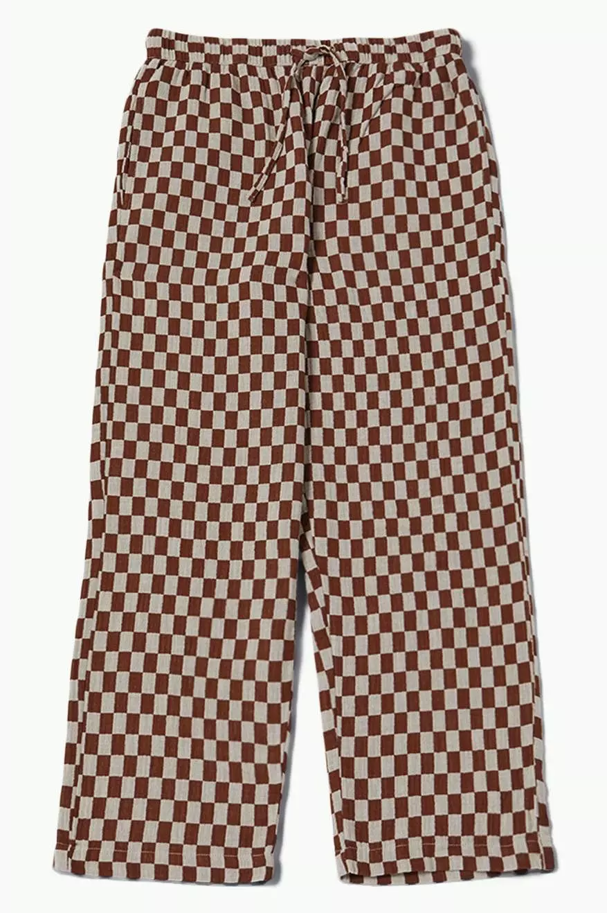 Mykonos Small Check Pant - Sepia