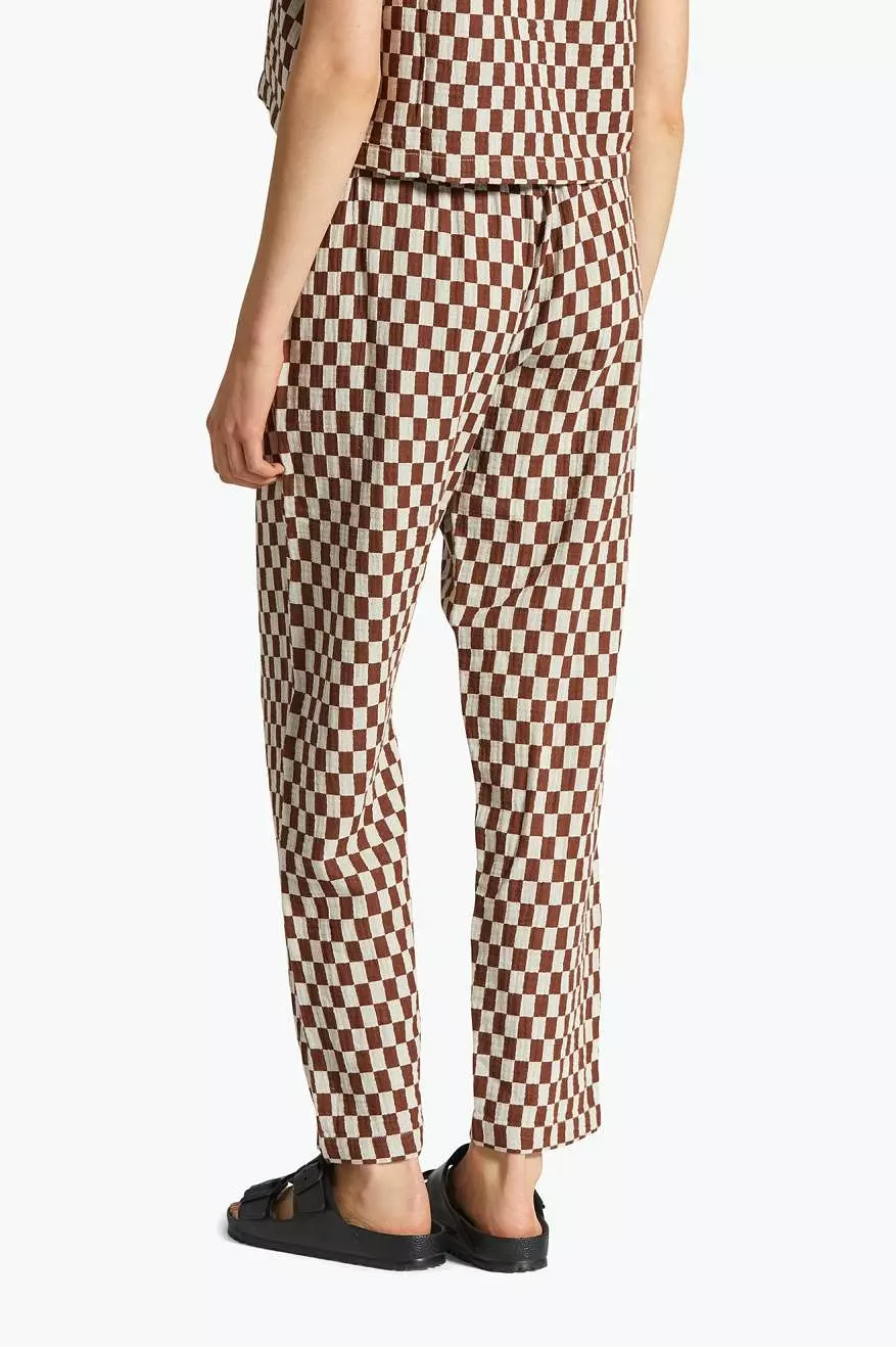 Mykonos Small Check Pant - Sepia