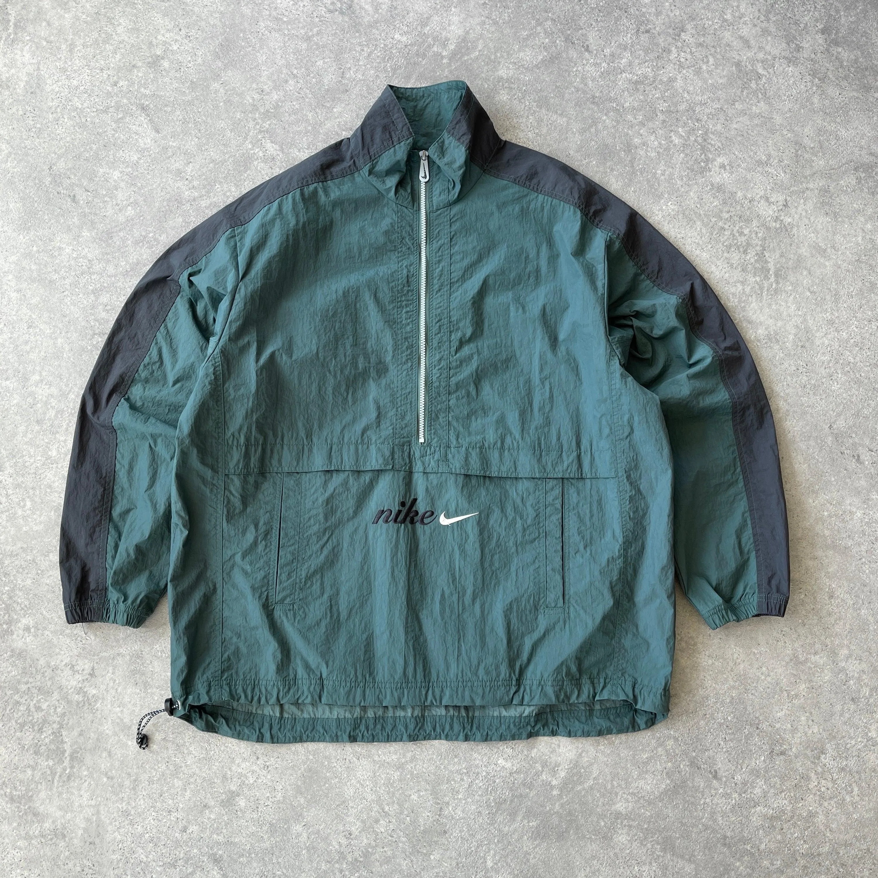 Nike Air 1990s 1/2 zip lightweight spellout shell jacket (L)