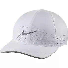 NIKE UNISEX DRI-FIT AEROBILL FEATHERLIGHT PERFORATED DRI-FIT WHITE CAP