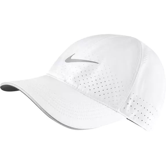 NIKE UNISEX DRI-FIT AEROBILL FEATHERLIGHT PERFORATED DRI-FIT WHITE CAP