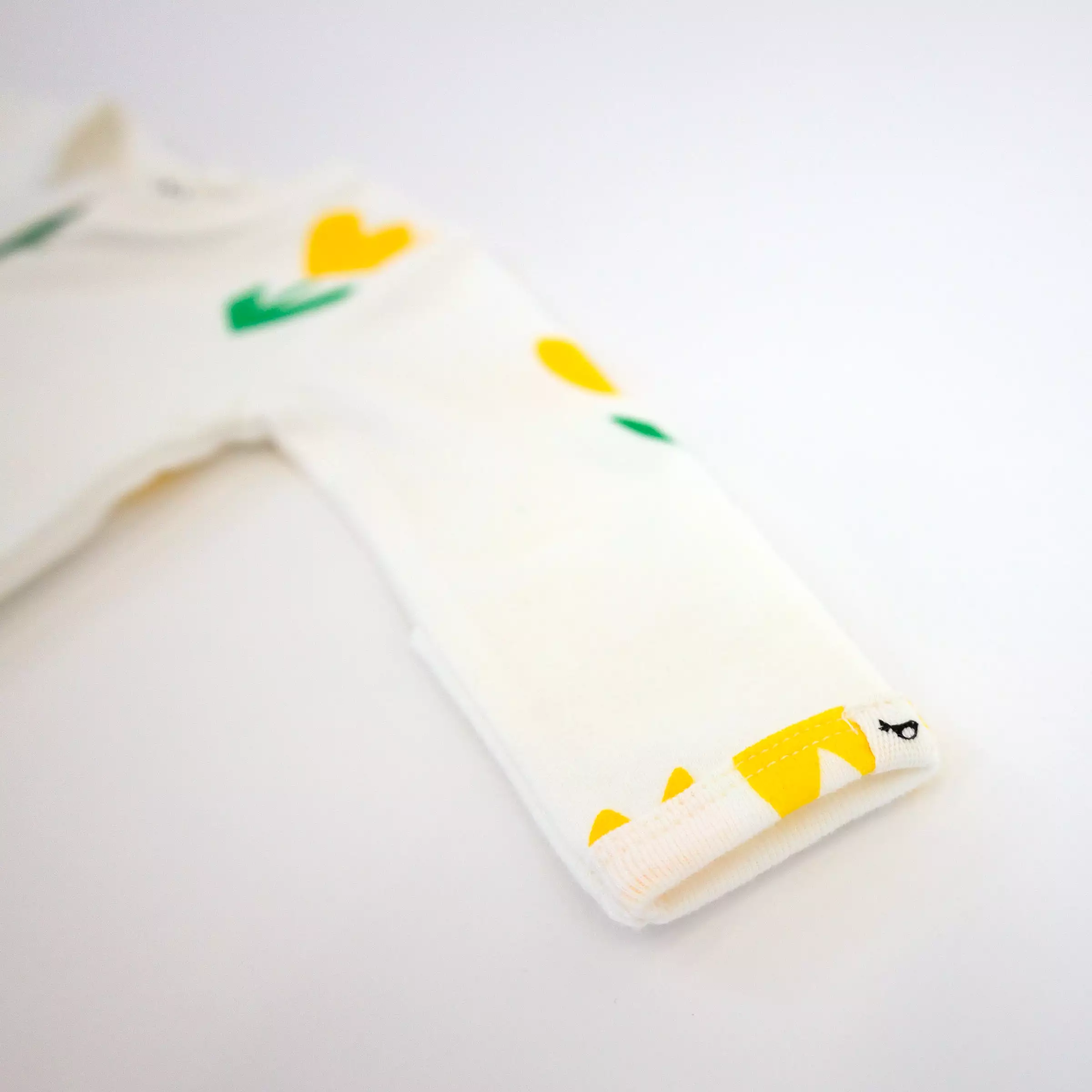 oh baby! Cotton Baby Rib Zipper Footie - Yellow Tulips Print - Cream