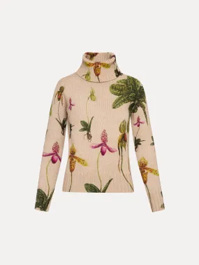 Orchid Printed Turtleneck Pullover