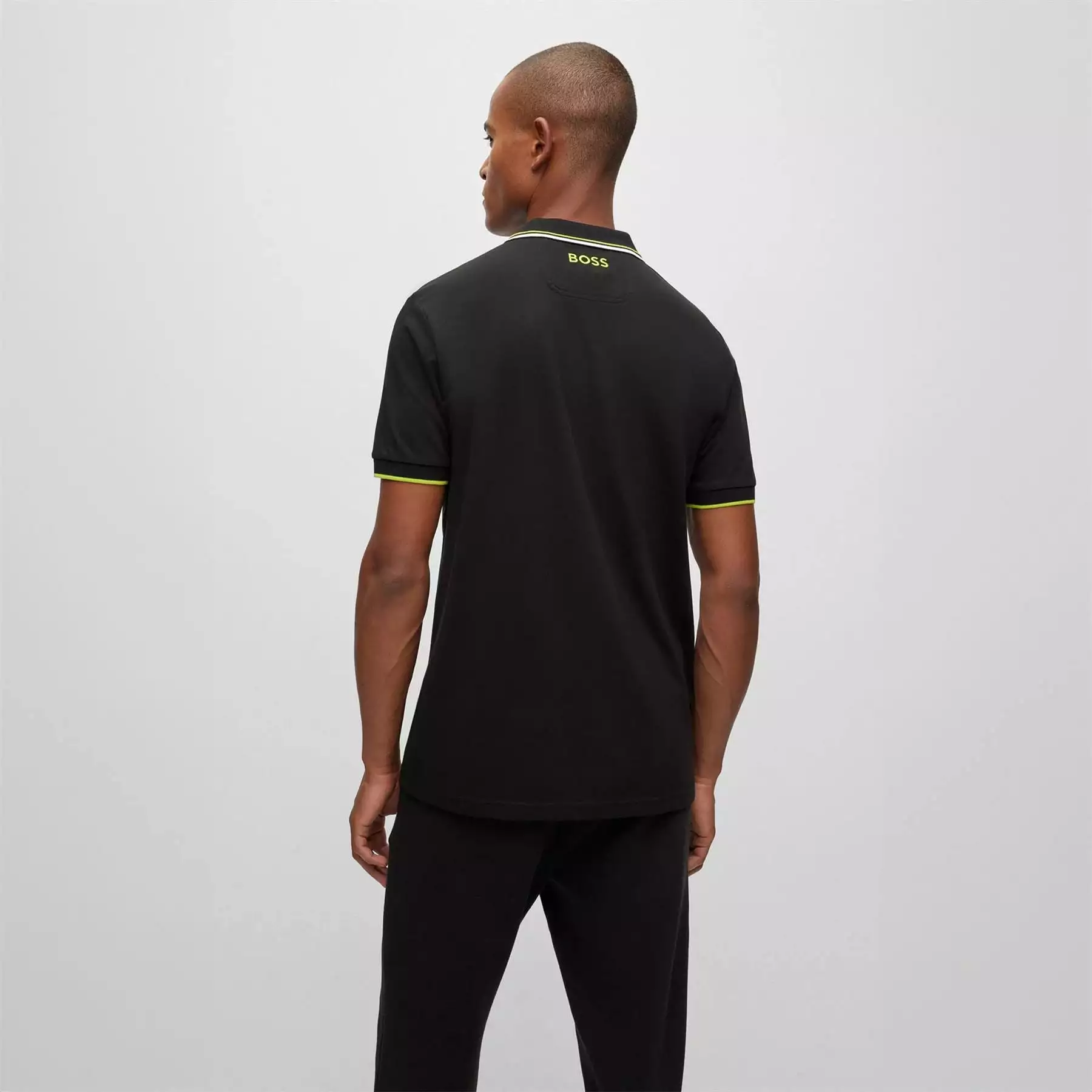 Paddy Pro Cotton Jersey Regular Fit Polo Black - W23