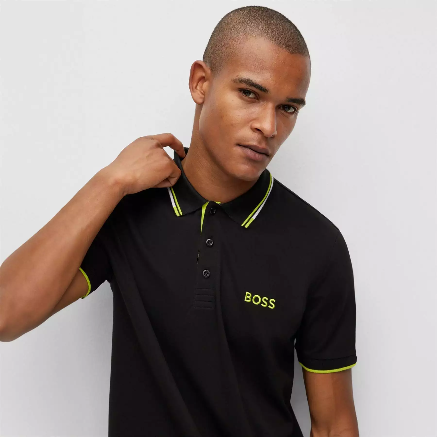 Paddy Pro Cotton Jersey Regular Fit Polo Black - W23