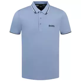 Paddy Pro Cotton Jersey Regular Fit Polo Open Blue - W23