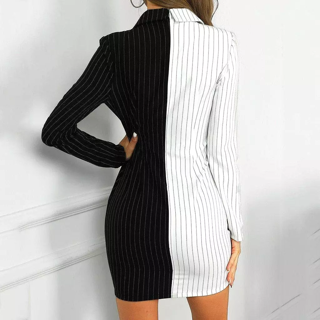 Patchwork Blazer Dress- Long Sleeves