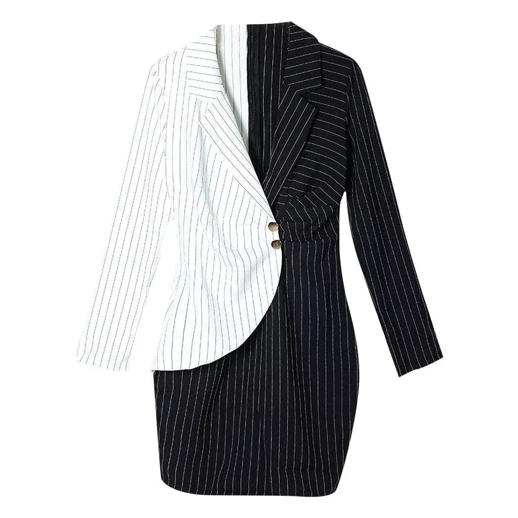 Patchwork Blazer Dress- Long Sleeves