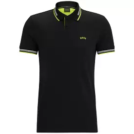 Paul Curved Cotton Jersey Slim Fit Polo Black - W23