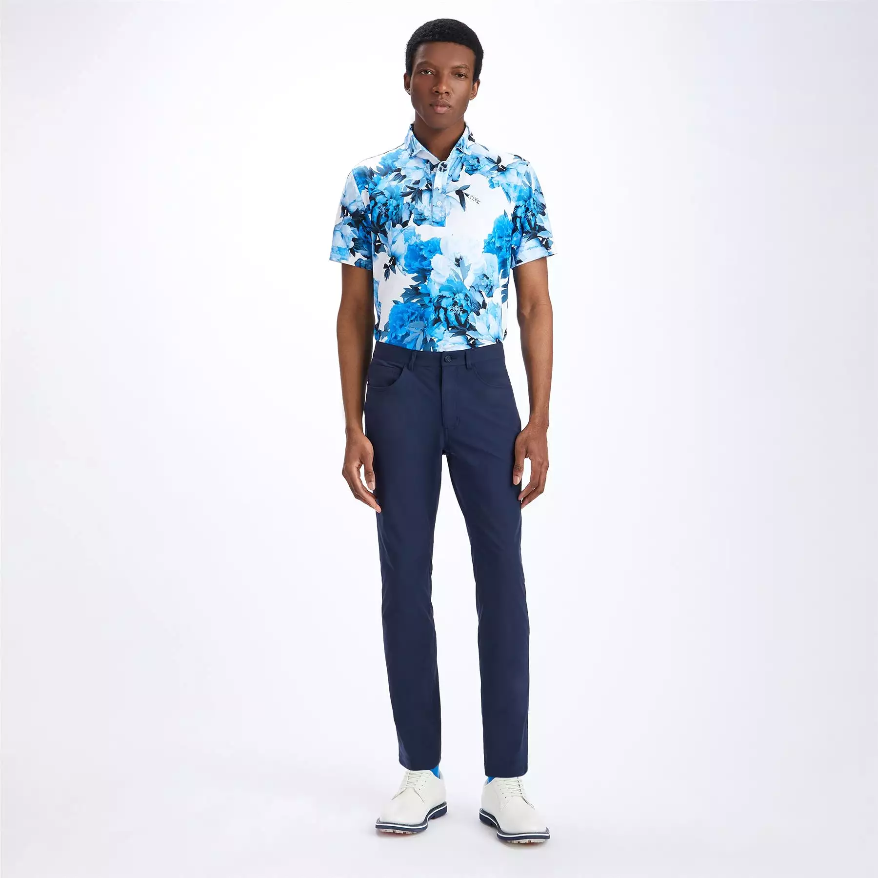 Photo Floral Tech Jersey Tailored Fit Polo Racer - AW23