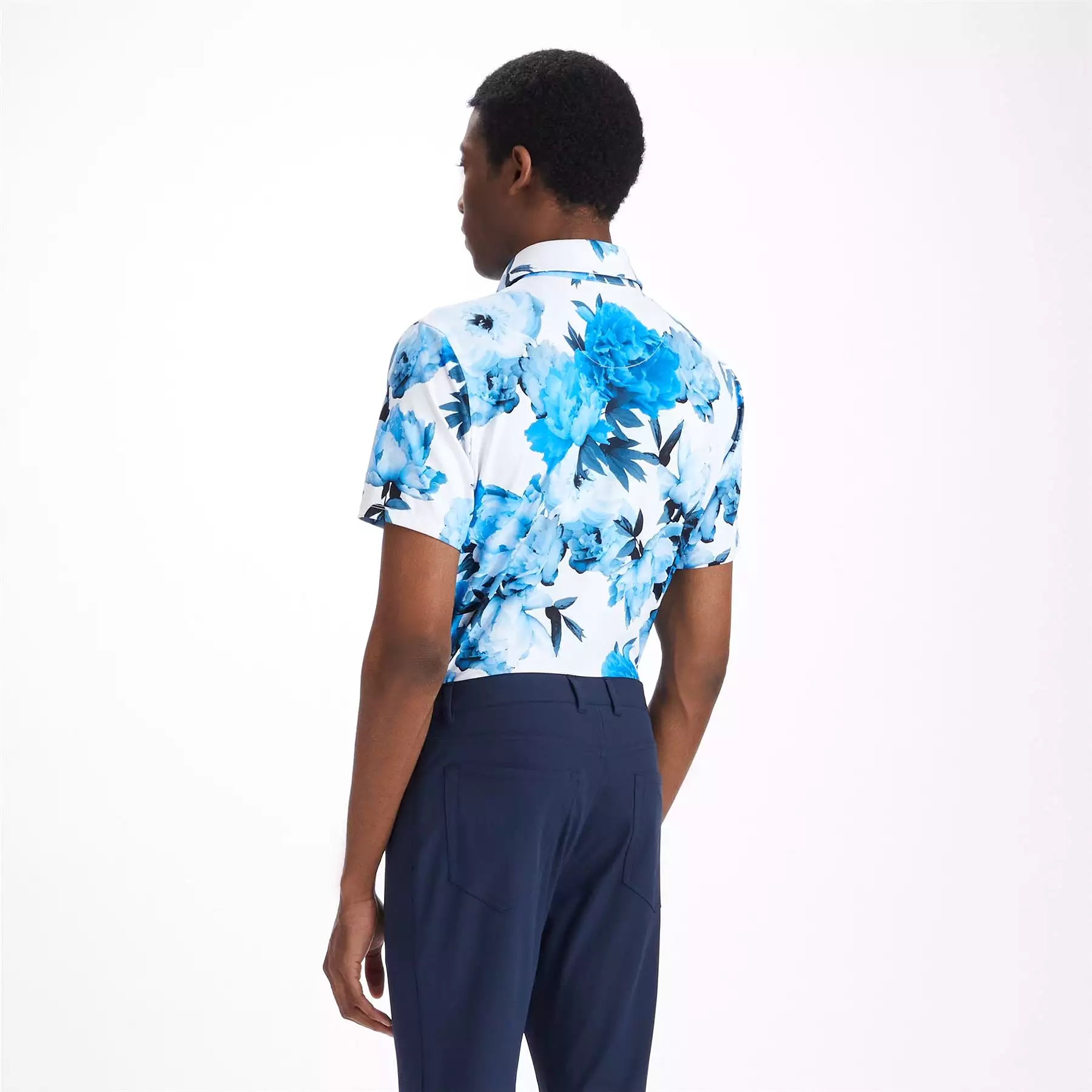 Photo Floral Tech Jersey Tailored Fit Polo Racer - AW23