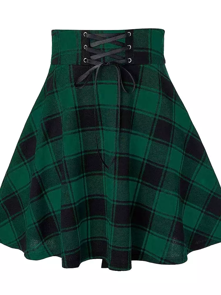 Plaid Mini Skirt for Women in Black, White, Red, and Green - Spring & Summer Casual Party Halloween S M L