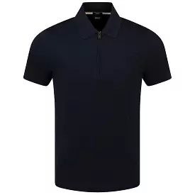 Polston 34 Cotton Jersey Slim Fit Polo Dark Blue - W23