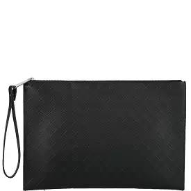 Pouch Zip Wristlet Rubber Intrecciato, Black