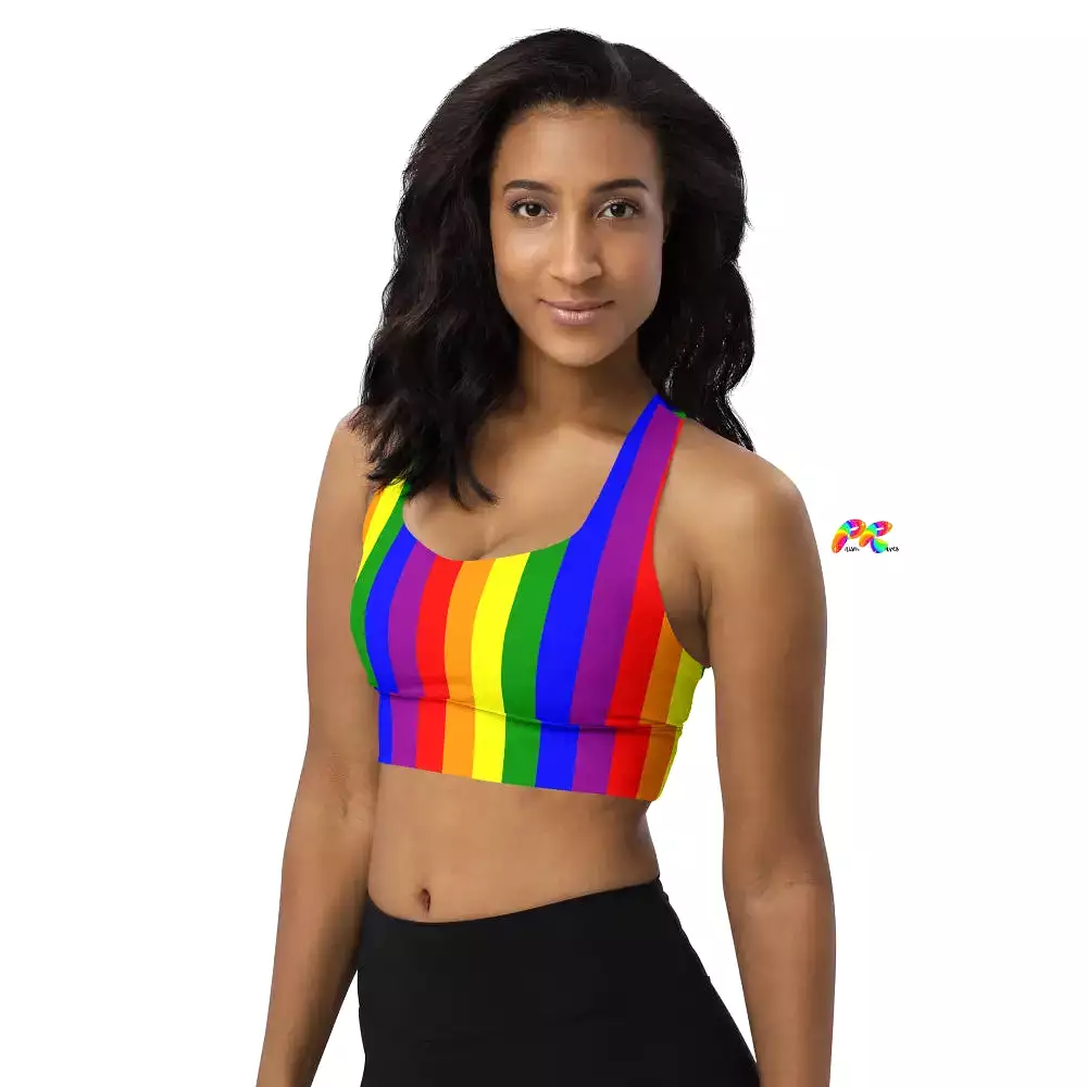 Pride Stripes Longline Sports Bra