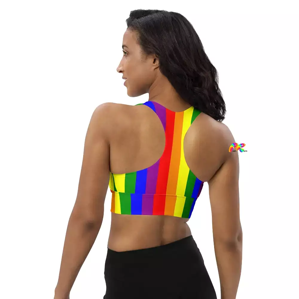 Pride Stripes Longline Sports Bra