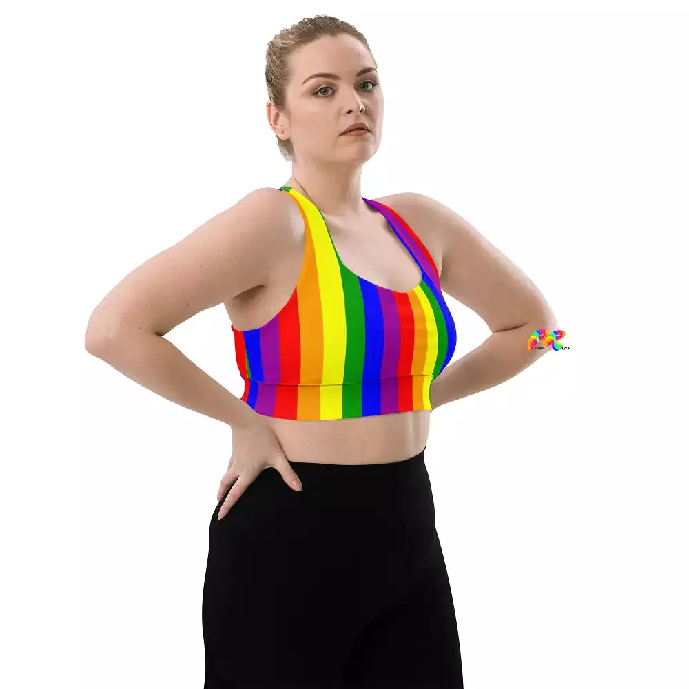 Pride Stripes Longline Sports Bra