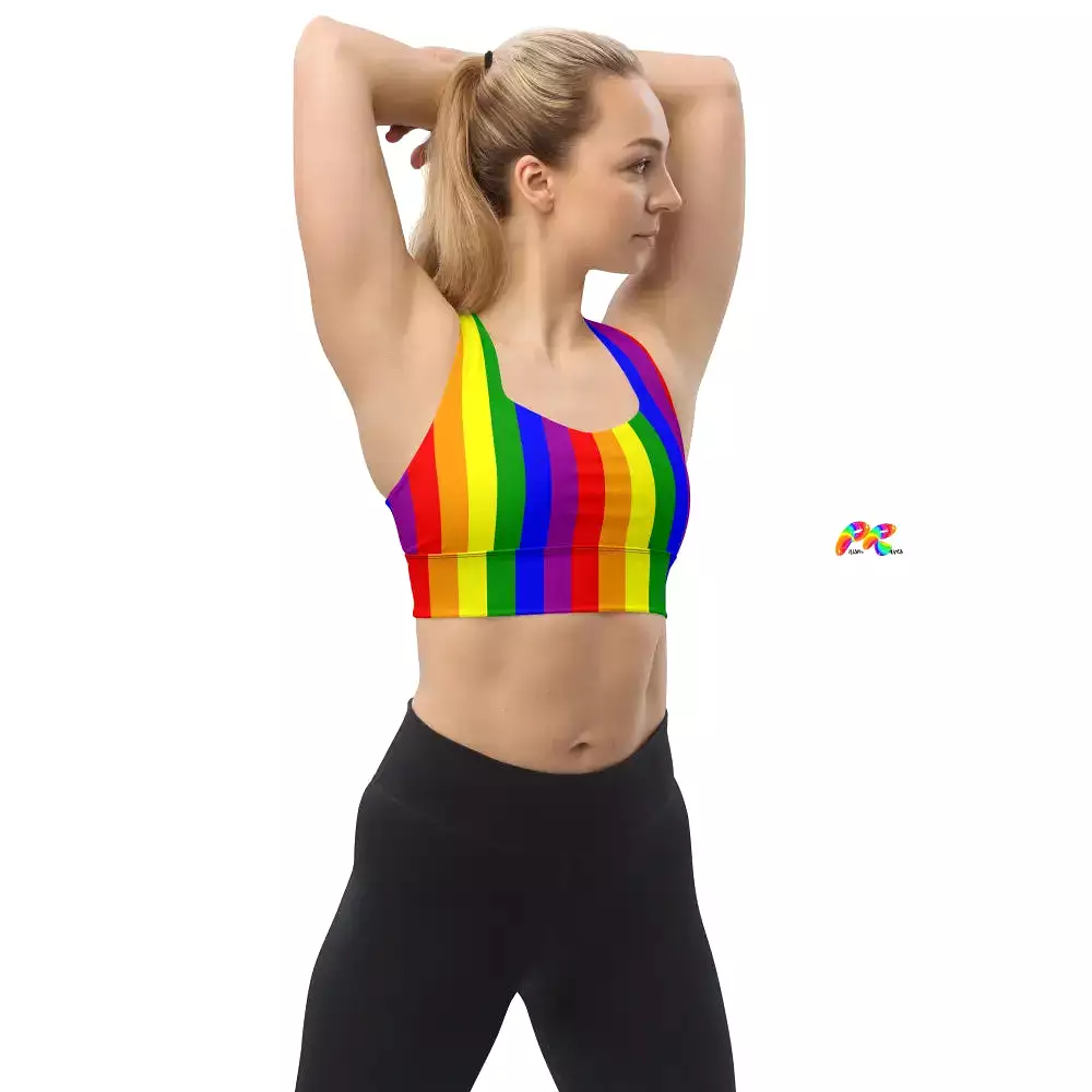 Pride Stripes Longline Sports Bra