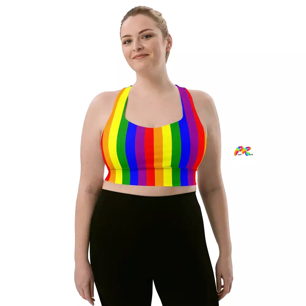 Pride Stripes Longline Sports Bra