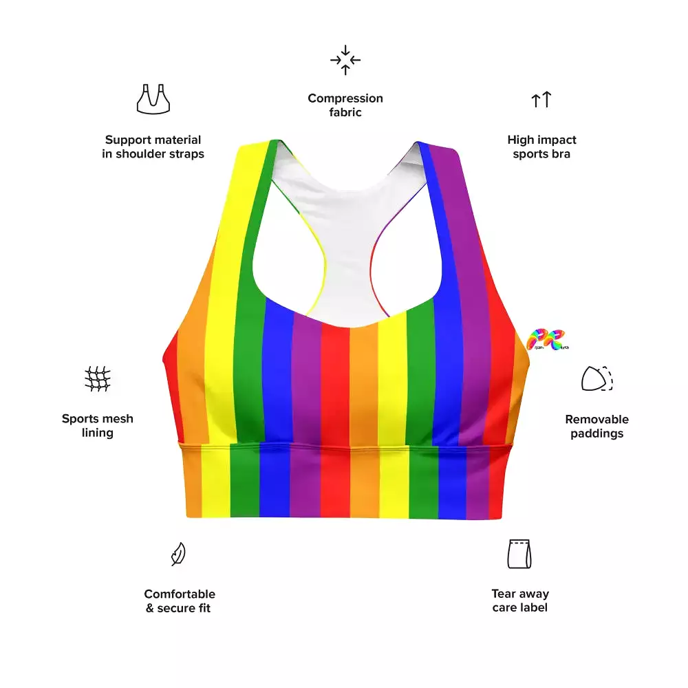 Pride Stripes Longline Sports Bra