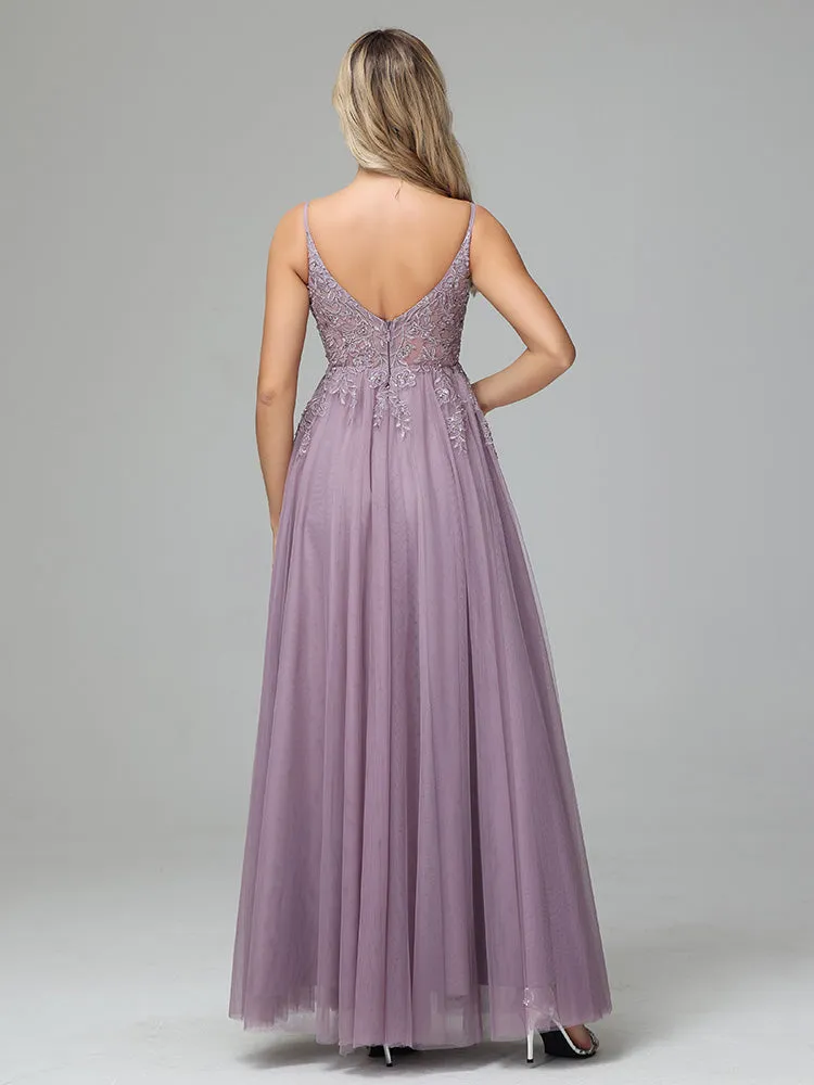 Ravissante Robe de soirée longue en Tulle et Dentelle