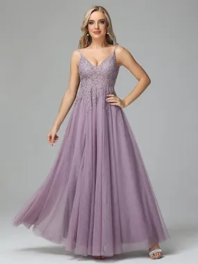 Ravissante Robe de soirée longue en Tulle et Dentelle