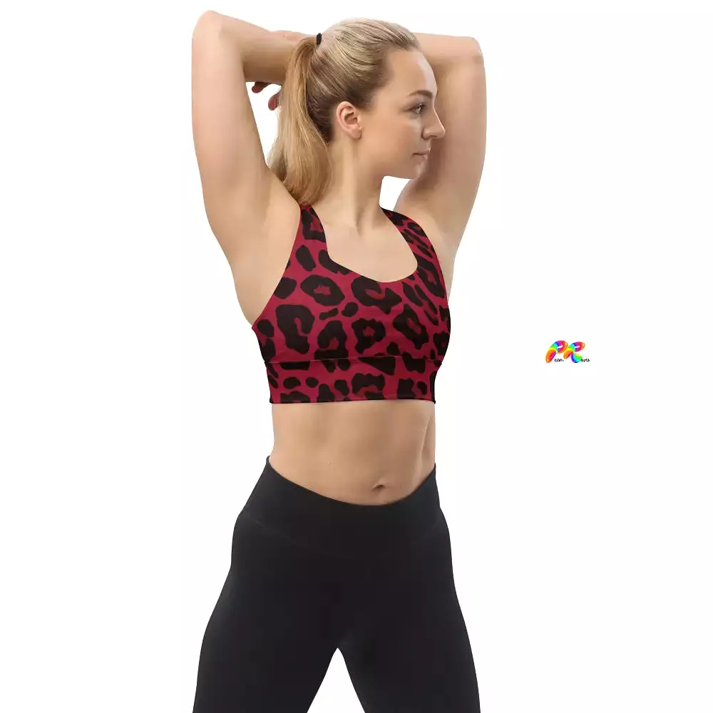 Red Leopard Festival Sports Bra