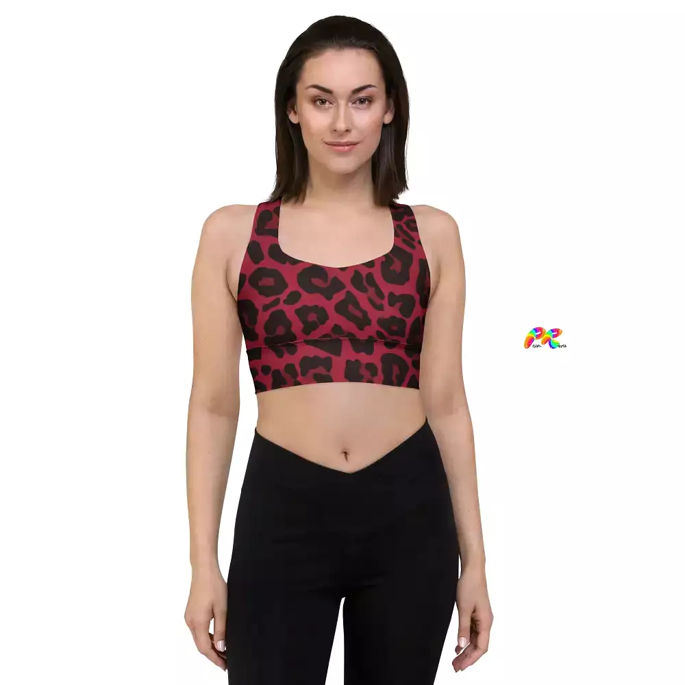 Red Leopard Festival Sports Bra