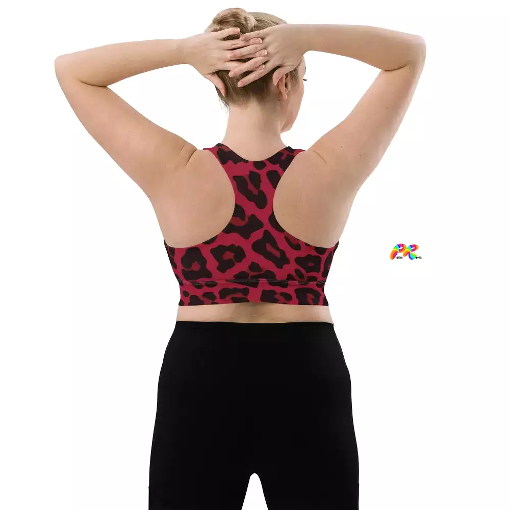 Red Leopard Festival Sports Bra