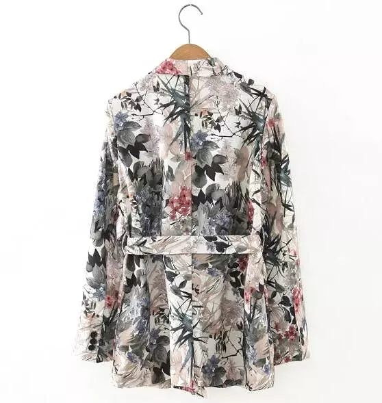 Retro Floral Blazer Women - Casual - Floral