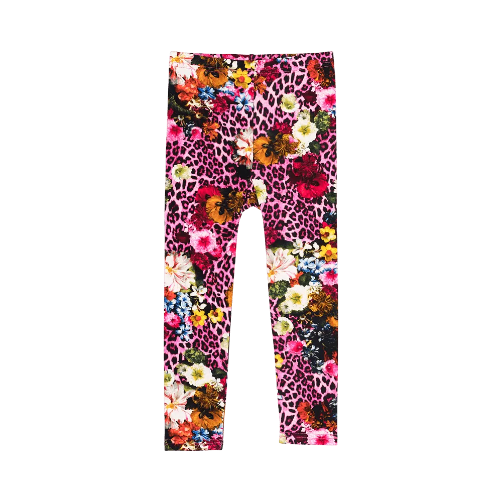 Rock Your Baby Pink Leopard Floral Tights