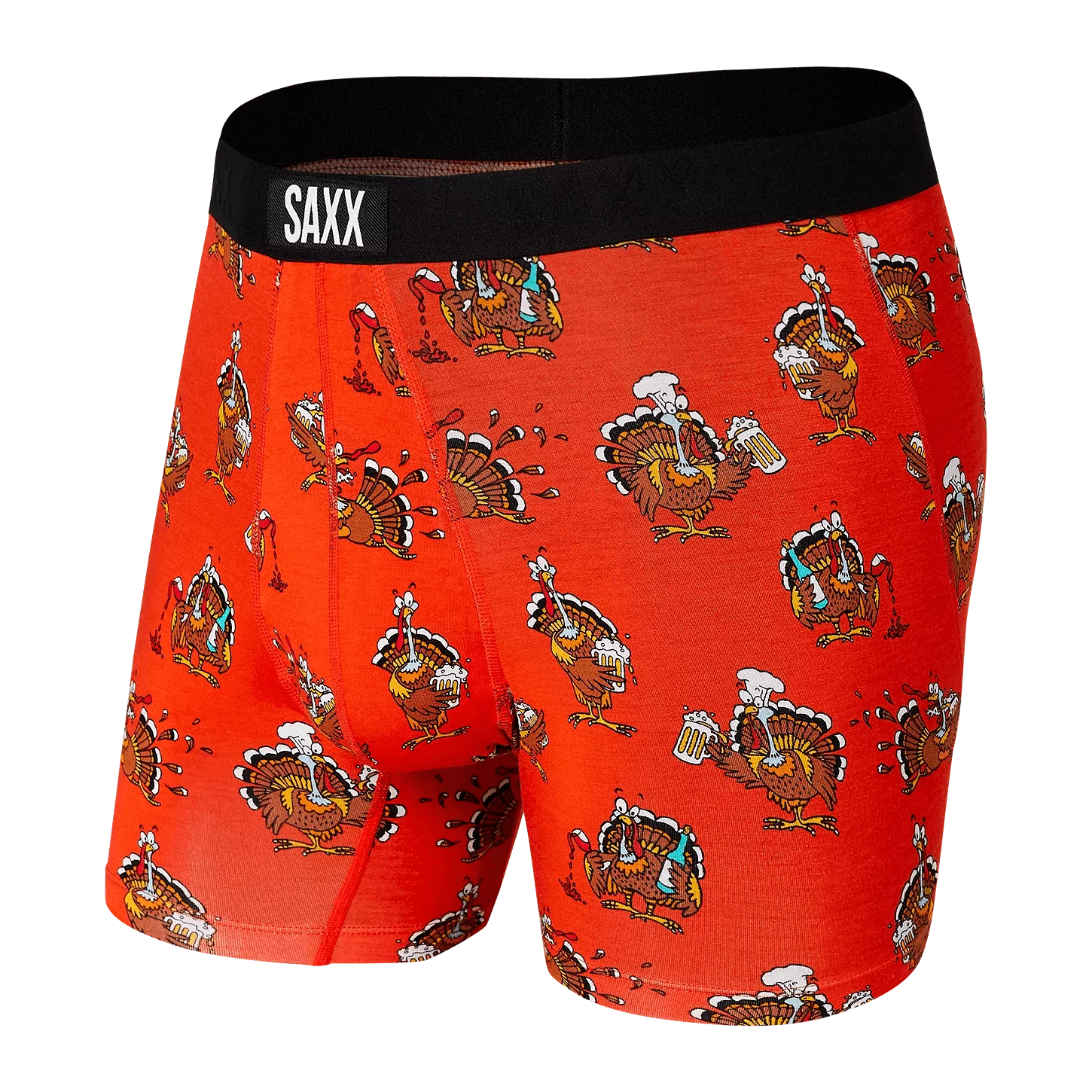 SAXX Men's Vibe Boxer Brief Underwear - Red Drinksgiving