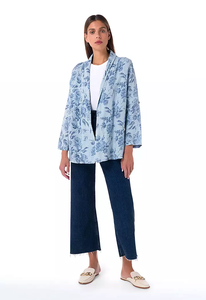 Shawl Lapel Floral Blazer