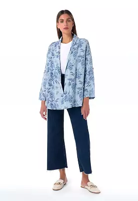 Shawl Lapel Floral Blazer