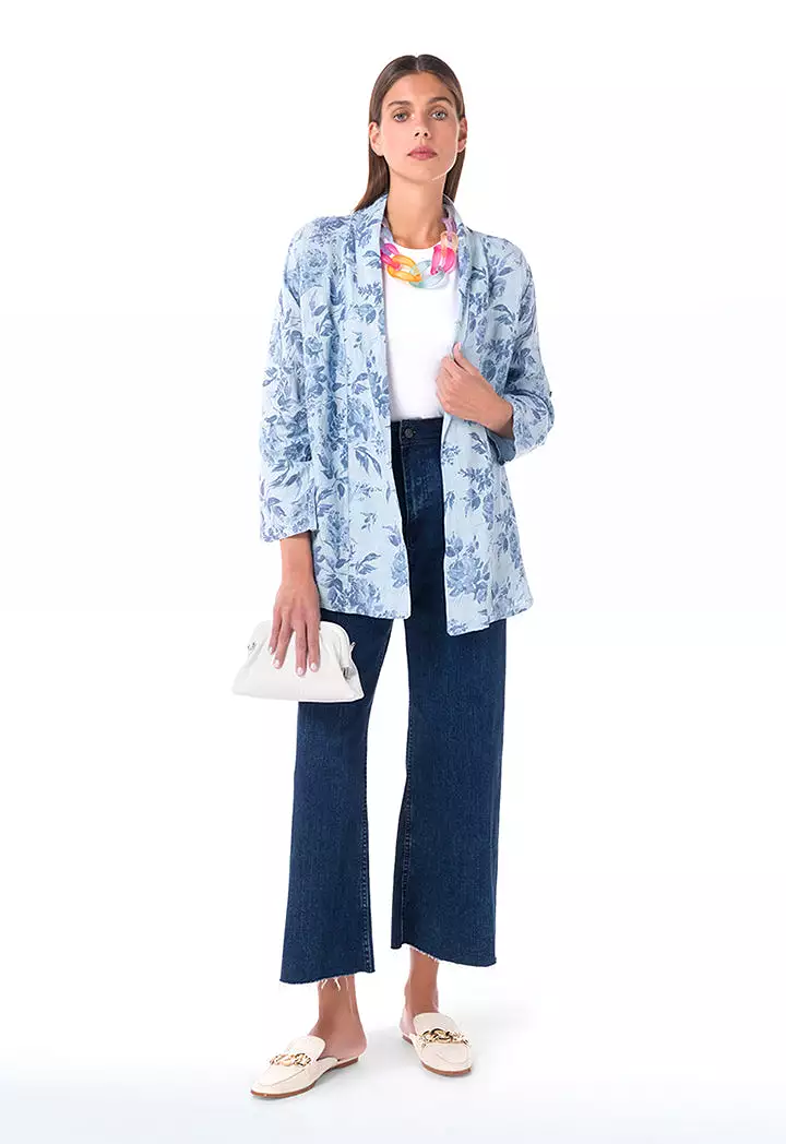 Shawl Lapel Floral Blazer