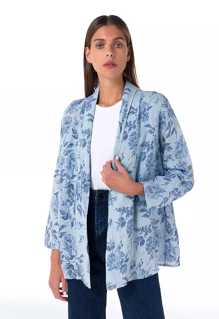 Shawl Lapel Floral Blazer