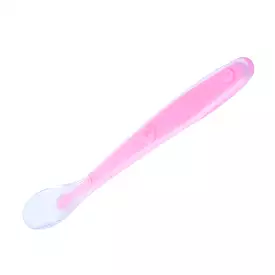 Soft Silicone Ergonomic Baby Feeding Spoon — Baby Pink