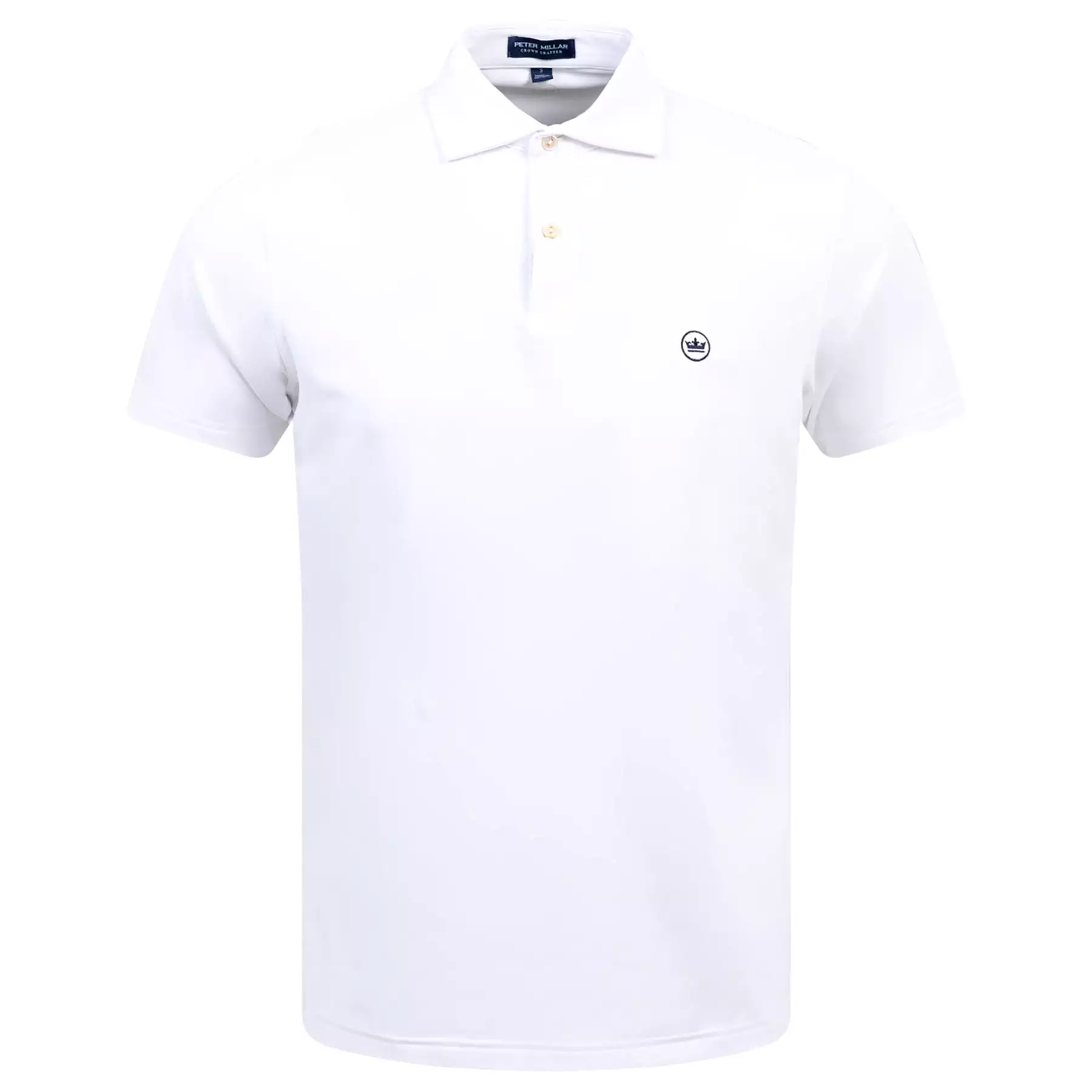 Solid Tailored Fit Performance Jersey Polo White - SS24