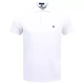 Solid Tailored Fit Performance Jersey Polo White - SS24