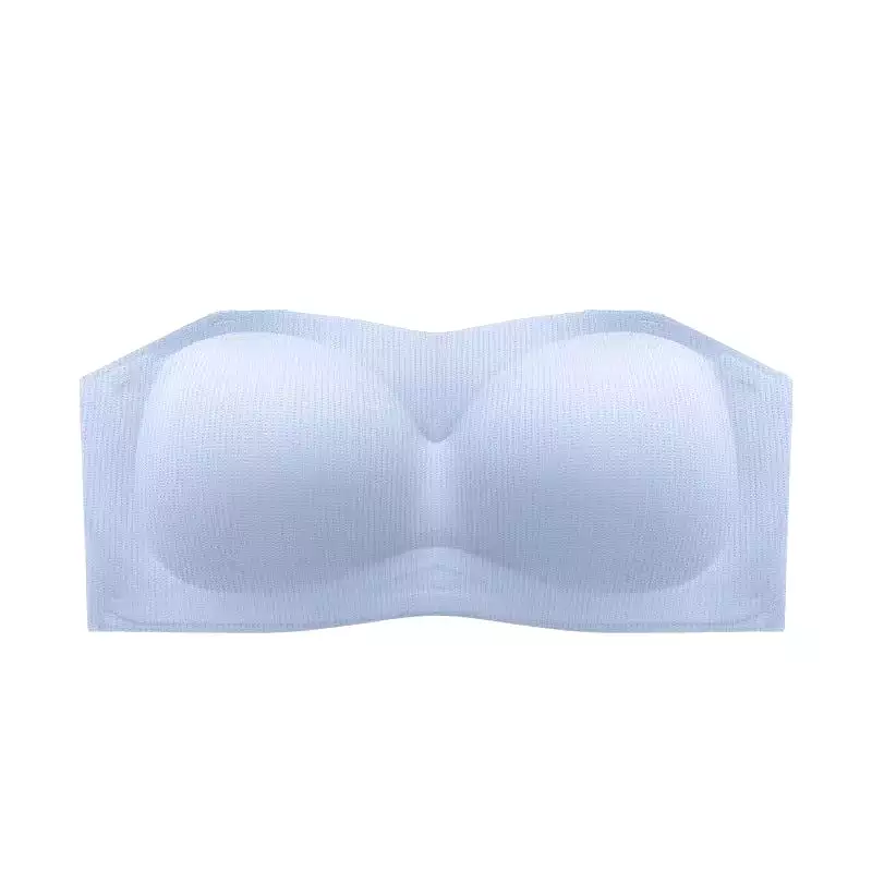 Strapless underwear tube top women's summer thin section big breasts show small breasts gathered wrap chest non-slip anti-glare 