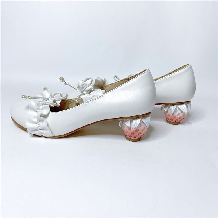 Strawberry low heel pump shoes