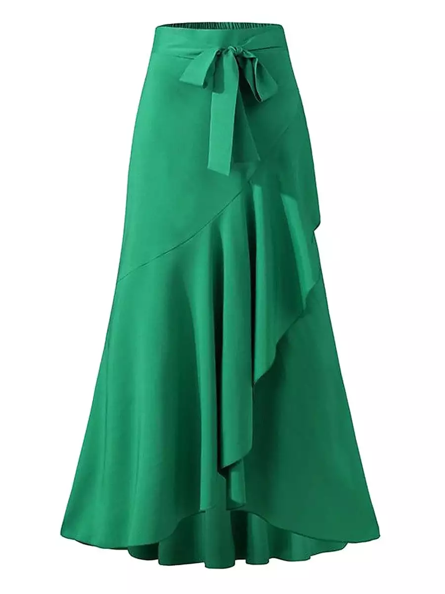 Stylish Women's Tulle Swing Mermaid Skirt in Wine, Black, and Green - S M L